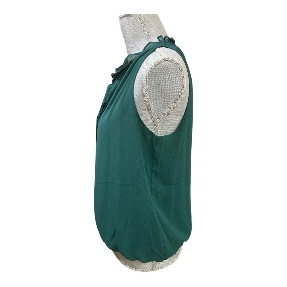 Max Studio Solid Green sleeveless V-Neck Halter Body Top size S - Picture 5 of 12